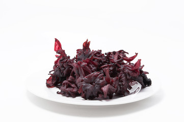 red rosella fruit isolated on white background