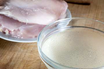 Chicken broth and ingredients for cooking