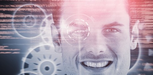 Composite 3d image of close up portrait of man