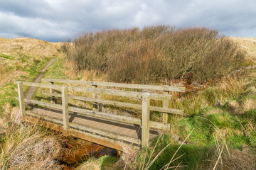 Fototapeta premium Footbridge at Forvie Sands.