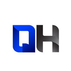 Modern Simple Initial Logo Vector Blue Grey QH