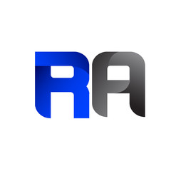 Modern Simple Initial Logo Vector Blue Grey RA