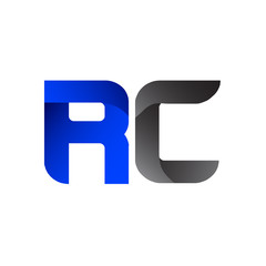 Modern Simple Initial Logo Vector Blue Grey RC