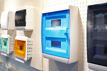 Plastic boxes for electrical installation in store