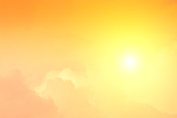 Hot weather, clouds look colorful before sunset.