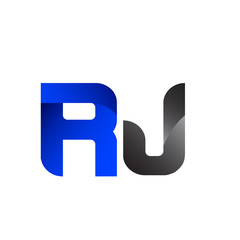 Modern Simple Initial Logo Vector Blue Grey RJ