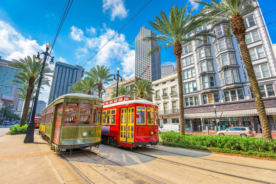 New Orleans, Louisiana, USA streetcars