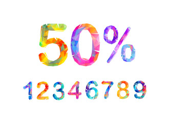 SALE Percents. Vector triangular numbers