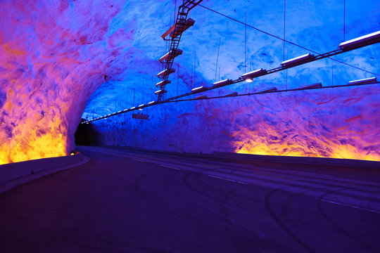 Famous Laerdal Tunnel in Norway