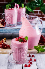 Smoothies with pomegranate seeds