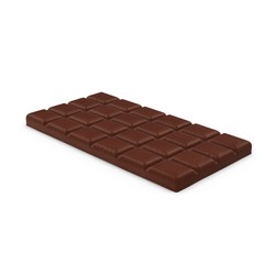 dark chocolate bar on white. 3D illustration