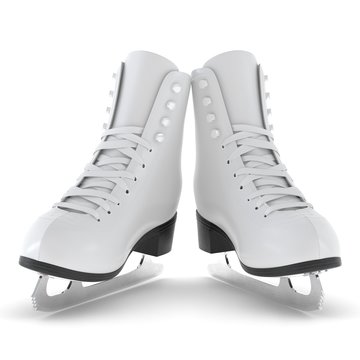 figure white skates isolated on white. 3D illustration