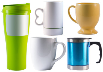 Ceramic cup on white background
