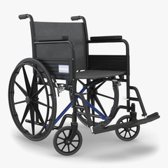 wheelchair isolated on white. 3D illustration