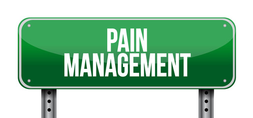 pain management road sign illustration