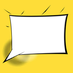 Comic book style rectangular frame on yellow background