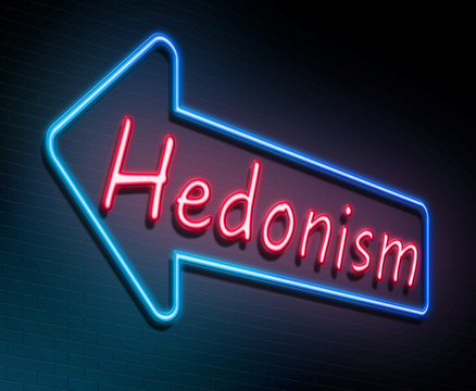 Hedonism neon concept.