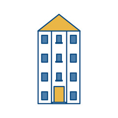 city building icon over white background vector illustration