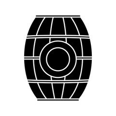 wooden barrel icon over white background vector illustration