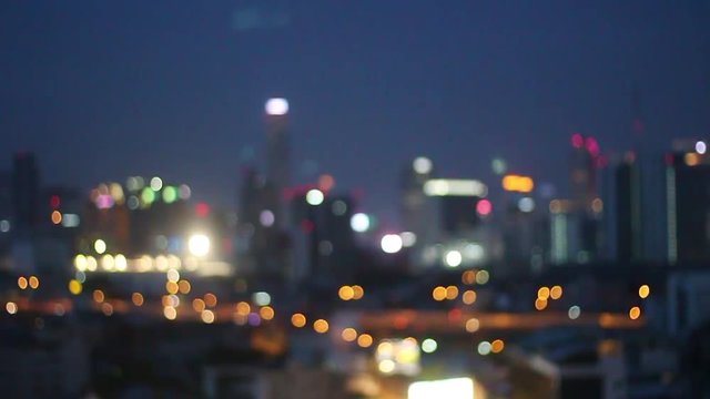 Blur Landscape city night for background