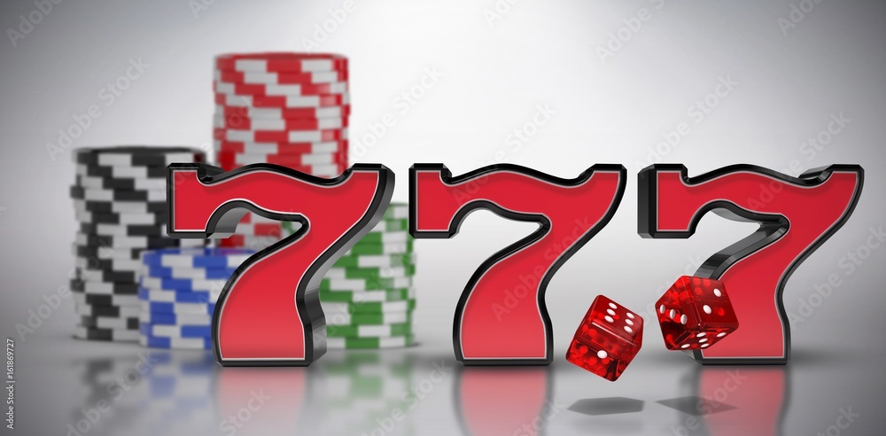 Poster composite image of computer generated 3d image of red dice