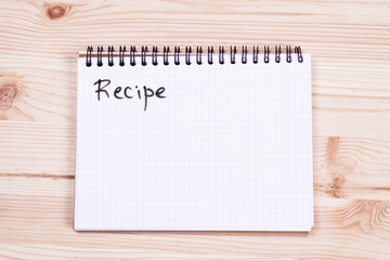 Notebook for recipe on sackcloth