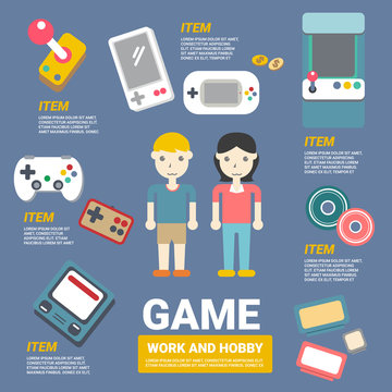 Game Infographics, vector illustration