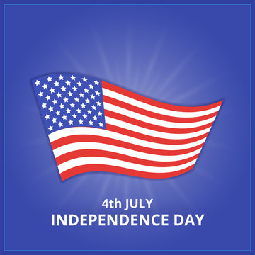 July 4 Independence Day in the United States. Flag of the USA. Vector illustration