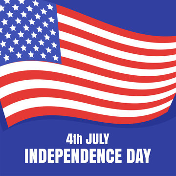 July 4 Independence Day in the United States. Flag of the USA. Vector illustration