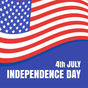 July 4 Independence Day in the United States. Flag of the USA. Vector illustration