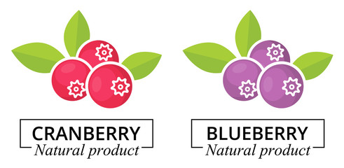 cranberry and blueberry label