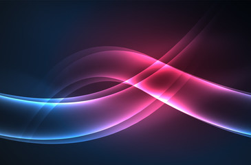 Vector glowing wave, smoke