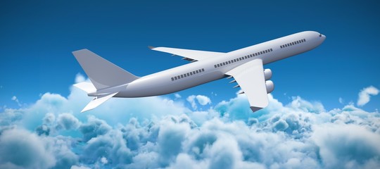 Fototapeta na wymiar Composite 3d image of graphic airplane