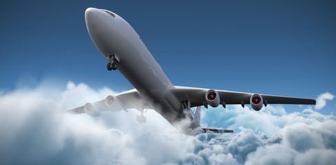 Composite 3d image of graphic airplane