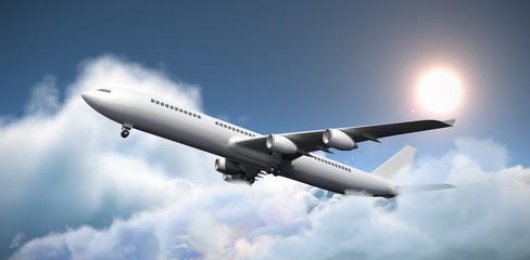 Composite 3d image of graphic airplane