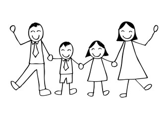Sketchy of happy family