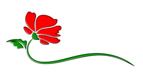 Logo red flower. 