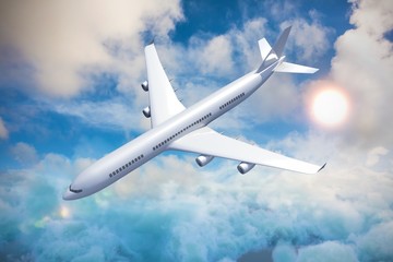 Composite 3d image of graphic airplane