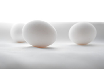 Overexposured Eggs Lying in White