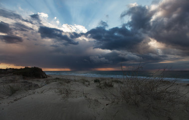 Storm clouds over the sea 