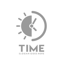 Time and alarm clock logo design vector