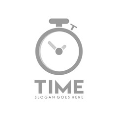 Time and alarm clock logo design vector
