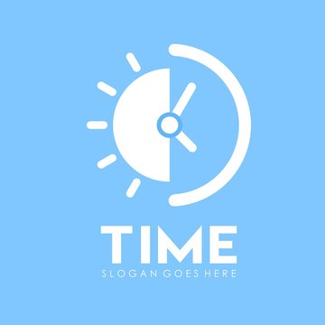 Time and alarm clock logo design vector