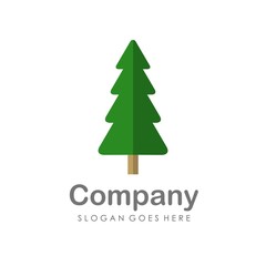 Christmas pine tree flat design vector