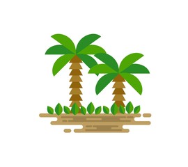Obraz premium Coconut tree flat design vector