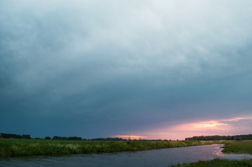 Sunset during a storm,
