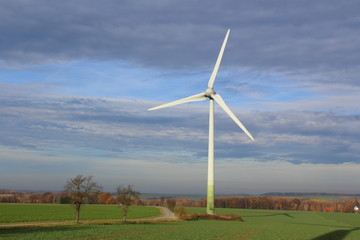 wind turbine on a field