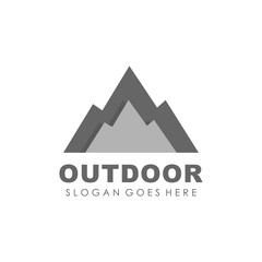 Mountain and outdoor logo design vector