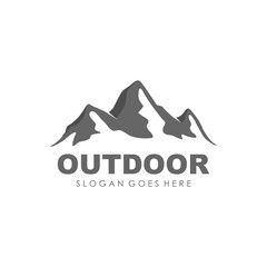 Mountain and outdoor logo design vector