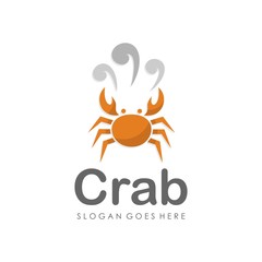 Crab seafood logo design vector